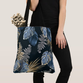 Bolsa Tote Arte de Padrão de Folhas de Palmeira Tropical Dour