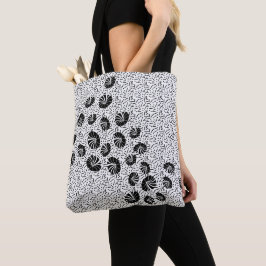 Bolsa Tote Arte de Parede Moderna em Preto e Branco Padrão Ab