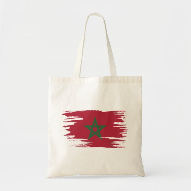 Bolsa Tote Arte de Pincel de Bandeira do Marrocos (Frente)