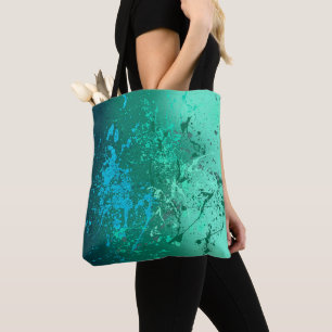 Bolsa Tote Arte de respingo abstrato redemoinho de hortelã