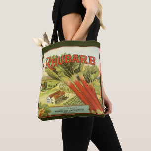 Bolsa Tote Arte de rótulo de lata de legume vintage, Fazenda 