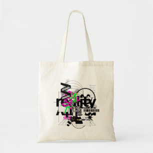 Bolsa Tote Arte de Rua Colagem de Glitch Abstrato