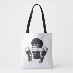 Bolsa Tote Arte de Rua Motivacional com Venda de Foco Ilustra