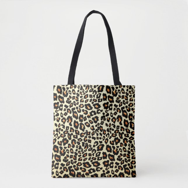 Bolsa Tote Arte de Saco de Impressão Leopard (Frente)