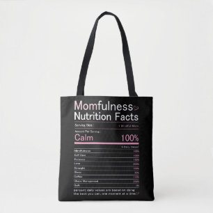 Bolsa Tote Arte de Tipografia Fatos Nutricionais da Maternida