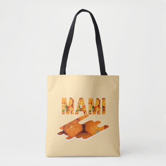 Bolsa Tote Arte de Tipografia Laranja MAMI (Frente)