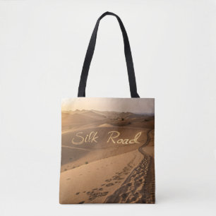 Bolsa Tote Arte de Tipografia Paisagem do Deserto da Rota da