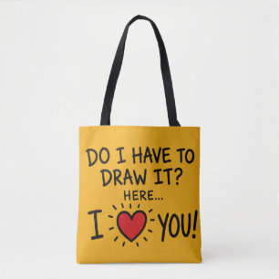 Bolsa Tote Arte de Tipografia Romântica Fofa