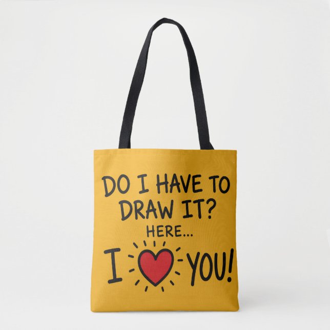 Bolsa Tote Arte de Tipografia Romântica Fofa (Frente)