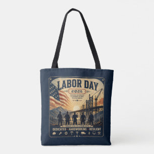 Bolsa Tote Arte de Tributo ao Trabalhador do Dia do Trabalho