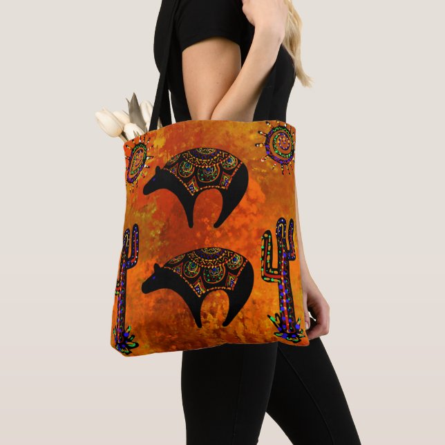 Bolsa Tote Arte de Urso do Sudoeste (Close Up)