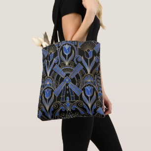 Bolsa Tote Arte Deco Amsterdã Moinhos de Vento Personalizad