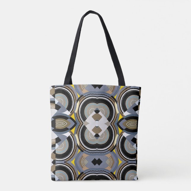 Bolsa Tote Arte Deco Antiga Pochoir Formas Geométricas Jazz (Verso)