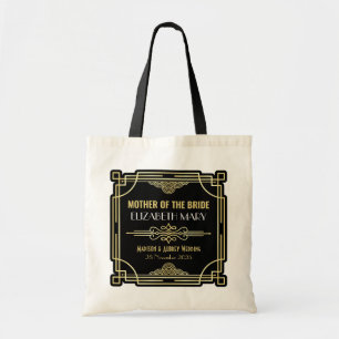 Bolsa Tote Arte Deco Casamento Mãe do Dourado Favor