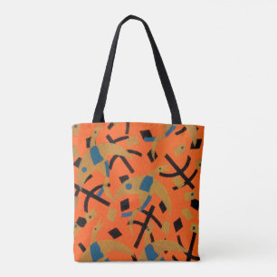 Bolsa Tote Arte Deco Jazz Pochoir Vintage Aves Douradas Anima