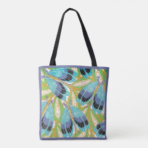 Bolsa Tote Arte Deco Vintage Jazz Pochoir Jardim Insetos Bugs