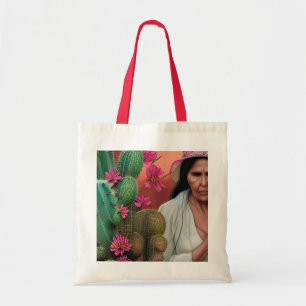 Bolsa Tote Arte Digital Floral Surrealista da Vovó
