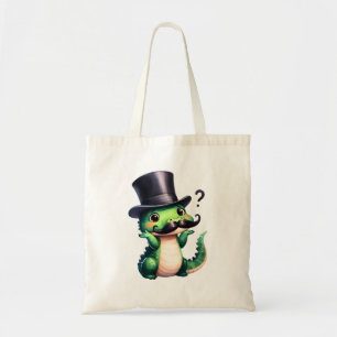 Bolsa Tote Arte Divertida de Cavalheiro Crocodilo Fofo