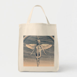 Bolsa Tote Arte do Arco-íris do Anjo Guardião Vintage