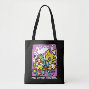 Bolsa Tote Arte do Dia das Bruxas de Gatos Cerrantes: Assusta