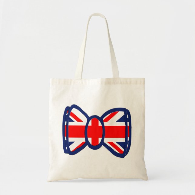 Bolsa Tote Arte do laço de Union Jack do divertimento (Frente)