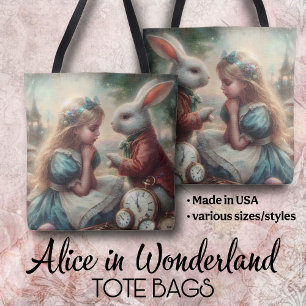 Bolsa Tote Arte do Mundo das Fadas Vintage Alice Coelho