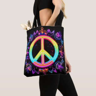 Bolsa Tote Arte do Símbolo de Paz Arco-Íris
