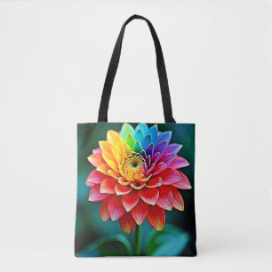 Bolsa Tote Arte do Sonho Petal do Arco-Íris Vibrante