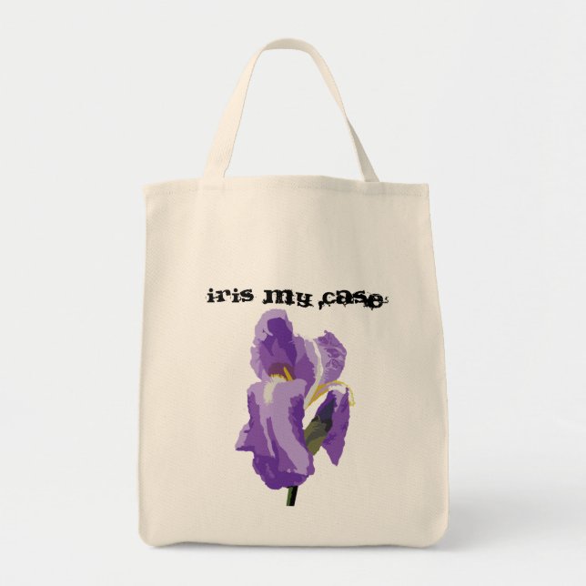 Bolsa Tote Arte do vetor de computador Iris Roxo (Frente)