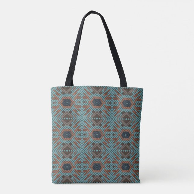 Bolsa Tote Arte e Cores com Padrão Tribal do Sudoeste America (Verso)