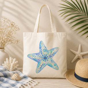 Bolsa Tote Arte em Cerâmica Tema Floral Estrela do Mar