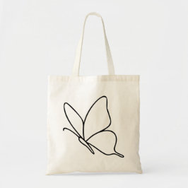 Bolsa Tote Arte em Linha de Borboleta – Ilustração de Inseto