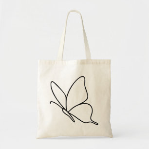Bolsa Tote Arte em Linha de Borboleta – Ilustração de Inseto