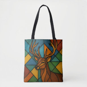 Bolsa Tote Arte em Vidro Manchado Estilo Tiffany de Cervo Ant
