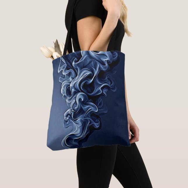 Bolsa Tote Arte Emocional Azul Fumada (Close Up)