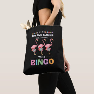 Bolsa Tote arte engraçada do flamingo rosa