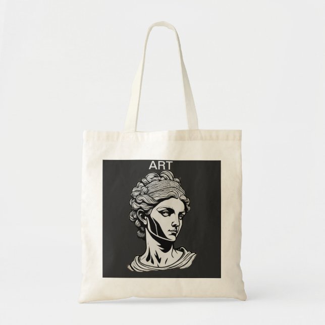 Bolsa Tote Arte Entusiasta Bag branco e esboço preto inspira (Frente)