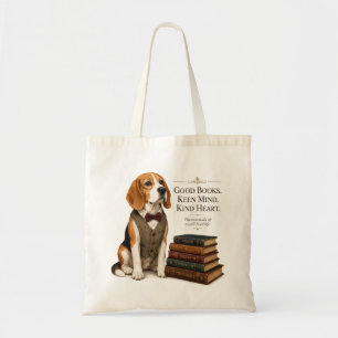 Bolsa Tote Arte Erudita de Beagle Bibliotecário Vintage