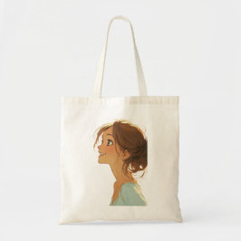 Bolsa Tote Arte Estético de Garota Loira Sonhadora