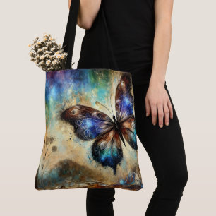 Bolsa Tote Arte Fantasia de Borboleta Cósmica