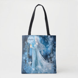 Bolsa Tote Arte Fantástica da Rainha da Neve - Deusa Mística
