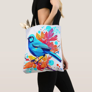 Bolsa Tote Arte Felicidade do Pássaro Azul