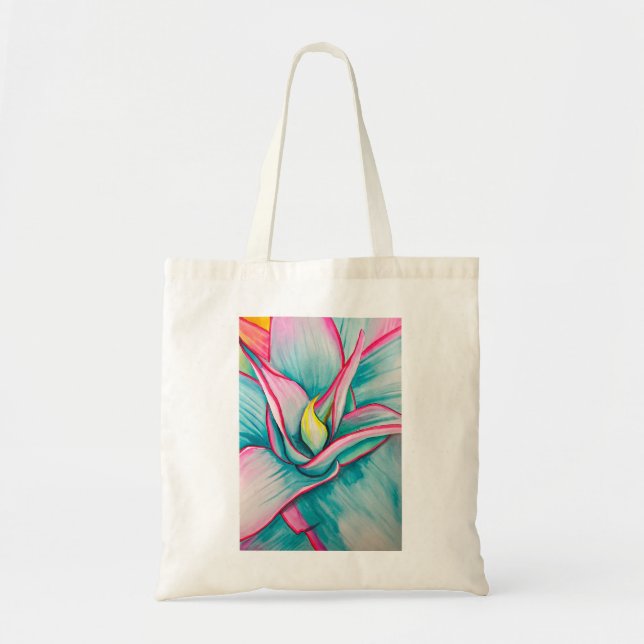 Bolsa Tote Arte fina aquarela de agave suculento (Frente)