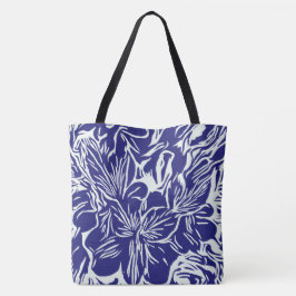 Bolsa Tote Arte Floral Abstrata Compras no Supermercado Praia