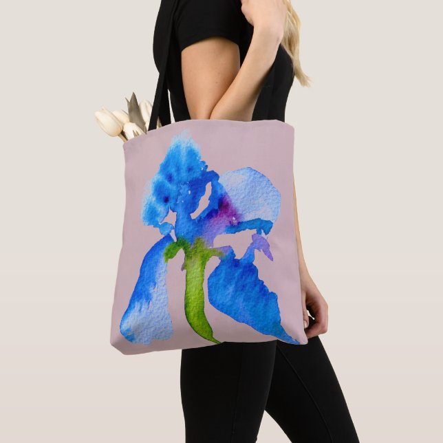 Bolsa Tote Arte floral floral moderna Iris (Close Up)
