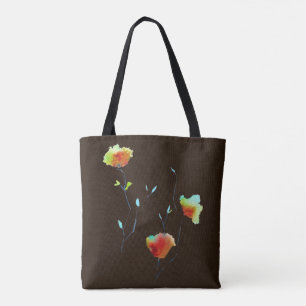 Bolsa Tote Arte floral simples moderna de outono