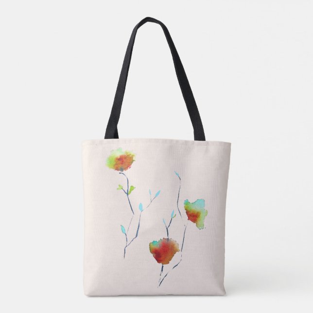 Bolsa Tote Arte floral simples moderna de outono (Verso)