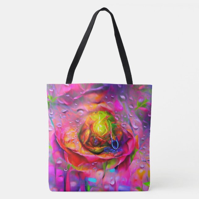 Bolsa Tote Arte Floral Surreal (Frente)