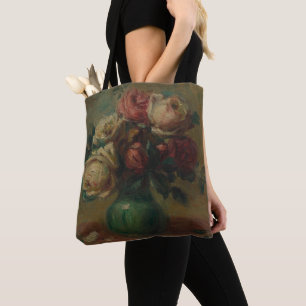Bolsa Tote Arte Floral Vintage Rosa Cottagecore Renoir