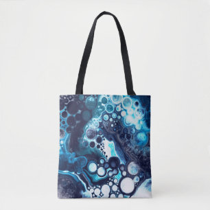 Bolsa Tote Arte Fluida Azul e Branco  